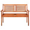 vidaXL 2-Seater Garden Bench with Cushion 120 cm Solid Wood Eucalyptus