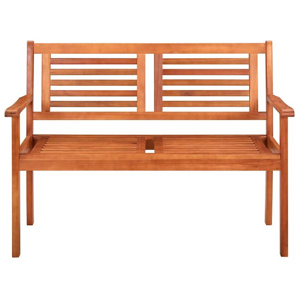 vidaXL 2-Seater Garden Bench with Cushion 120 cm Solid Wood Eucalyptus