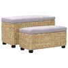 vidaXL Bench Set 2 Pieces Seagrass Grey