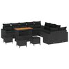 vidaXL Garden Sofa Set with Cushion 18 pcs Black Poly Rattan