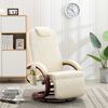 vidaXL TV Massage Recliner Cream White Faux Leather