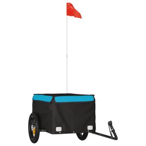 vidaXL Bike Trailer Black and Blue 30 kg Iron