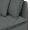 vidaXL Modular Sofa with Footstool&Cushions Fabric Dark Grey