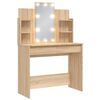 vidaXL Dressing Table with LED Lights Sonoma Oak 96x40x142 cm