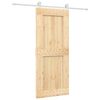 vidaXL Sliding Door Natural and White 85 x 210 cm Solid Pine Wood