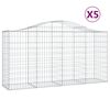 vidaXL Arched Gabion Baskets 5 pcs 200x50x100/120 cm Galvanised Iron