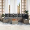 vidaXL Garden Sofa Set with Cushion 8 pcs Grey Poly rattan