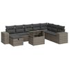 vidaXL 9 Piece Garden Sofa Set with Cushions Grey Poly Rattan