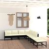 vidaXL 8 Piece Garden Lounge Set with Cushions Poly Rattan Black