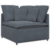 vidaXL Modular Sofa with Footstool&Cushions Velvet Dark Grey