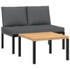 vidaXL 2 Piece Garden Sofa Set with Cushions Black Aluminium