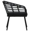 vidaXL Garden Chairs with Cushions 2 pcs Poly Rattan Black