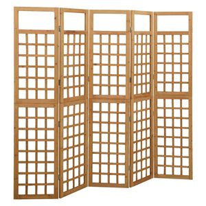 vidaXL 5-Panel Room Divider/Trellis Solid Fir Wood 201,5x180 cm