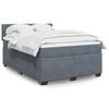 vidaXL Box Spring Bed with Mattress Dark Grey Double Velvet