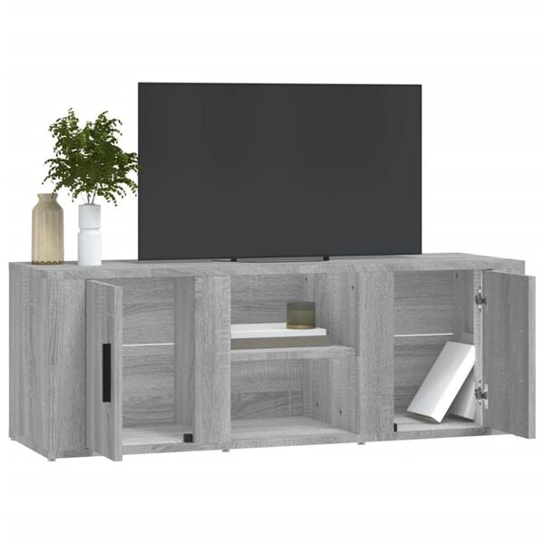 vidaXL TV Cabinet Grey Sonoma 100x31.5x35 cm Engineered Wood