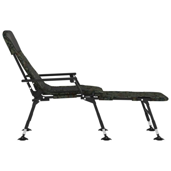vidaXL Fishing Bedchair with Adjustable Mud Legs Foldable Camouflage