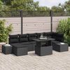 vidaXL Garden Sofa Set with Storage 8 pcs Black Poly rattan