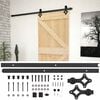 vidaXL Sliding Door Natural and Black 100 x 210 cm Solid Pine Wood