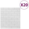 vidaXL 3D Wallpaper Bricks Self-adhesive 20 pcs White