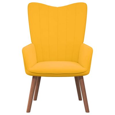 vidaXL Relaxing Chair Mustard Yellow Velvet