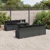 vidaXL Garden Sofa Set with Cushion 7 pcs Black Poly Rattan