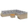 vidaXL 11 Piece Garden Sofa Set with Cushions Beige Poly Rattan