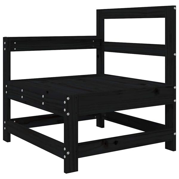 vidaXL Garden Chair with Cushions Black Solid Wood Pine