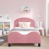 vidaXL Children's Bed Frame with Headboard Pink 90 x 190 cm Velvet