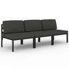 vidaXL 3-Seater Garden Sofa with Cushions Aluminium Anthracite