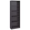 vidaXL 5-Tier Book Cabinet High Gloss Grey 60x24x175 cm Engineered Wood