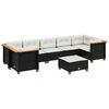 vidaXL 8 Piece Garden Sofa Set with Cushions Black Poly Rattan