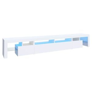 vidaXL TV Cabinet with LED Lights White 260x36,5x40 cm