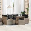vidaXL Garden Sofa Set with Cushion Manual 7 pcs Grey Poly Rattan
