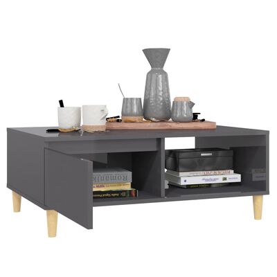 vidaXL Coffee Table High Gloss Grey 90x60x35 cm Engineered Wood