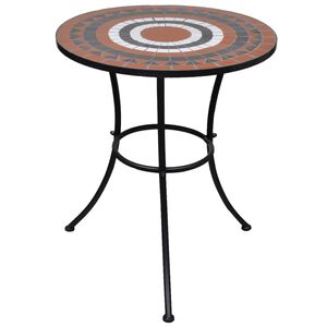 vidaXL Garden Table | Terracotta and White | Ceramic, Powder-coated iron