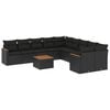 vidaXL Patio Sofa Set 10-Seaters Black