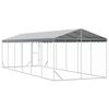 vidaXL Outdoor Dog Kennel with Roof Silver 3x9x2.5 m Galvanised Steel