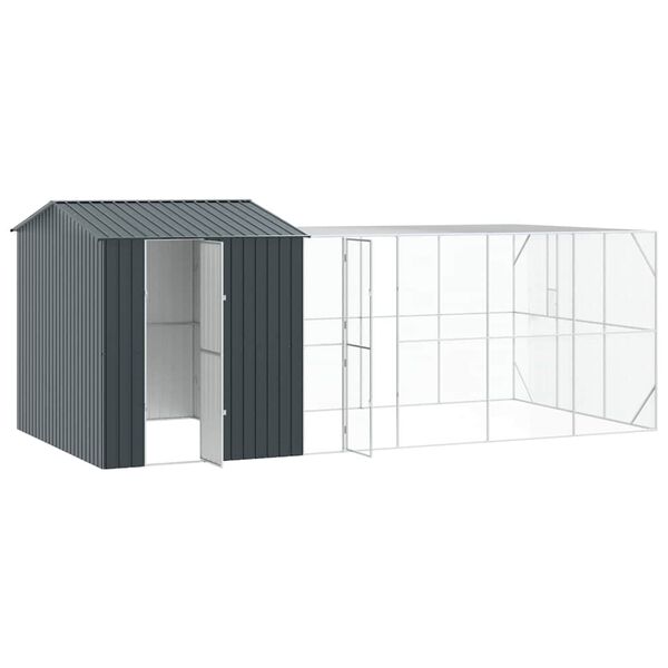 vidaXL Bird Cage Anthracite 635 x 304 x 247 cm Galvanised Steel