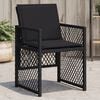 vidaXL Garden Chairs with Cushions 4 pcs Black Poly Rattan