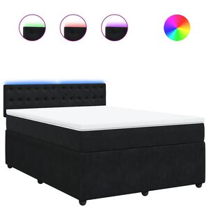 vidaXL Box Spring Bed with Mattress Black Double Velvet