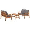 vidaXL Bistro Set with Cushion 3 pcs Brown Solid Acacia Wood