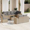 vidaXL 9 Piece Garden Sofa Set with Cushions Beige Poly Rattan