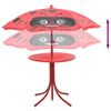 vidaXL 3 Piece Kids' Garden Bistro Set with Parasol Red