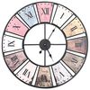 vidaXL Wall Clock | Multicoloured | Metal, MDF | XXL | Decorative Inlays
