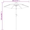 vidaXL Garden Parasol Black 200x224 cm Aluminium