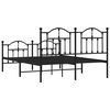 vidaXL Metal Bed Frame without Mattress with Footboard Black 150x200cm