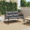 vidaXL Garden Bench with Cushions 116 cm Black Steel