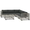 vidaXL 6 Piece Garden Lounge Set with Cushions Poly Rattan Grey