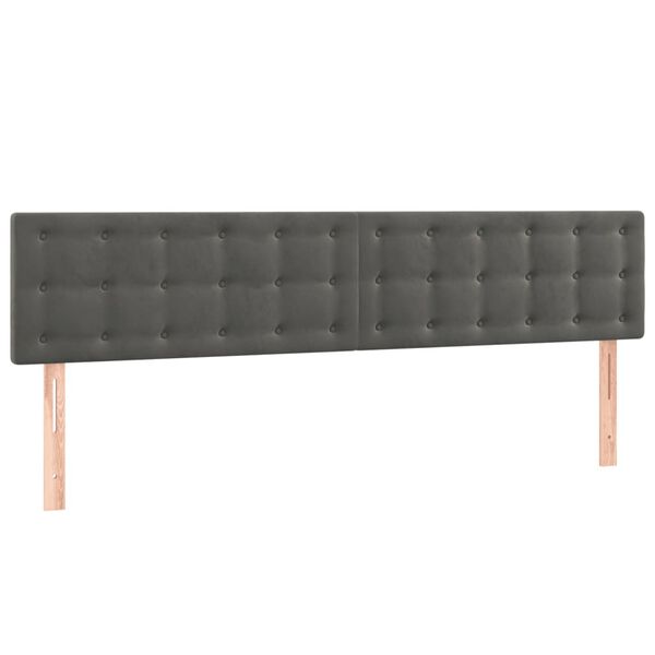 vidaXL LED Headboard Dark Grey 200 cm Velvet
