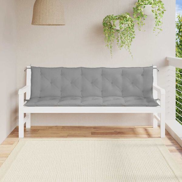 vidaXL Garden Bench Cushion Grey 180x(50+50)x7cm Oxford Fabric